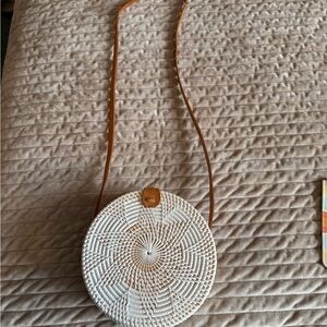 White Woven Crossbody Bag